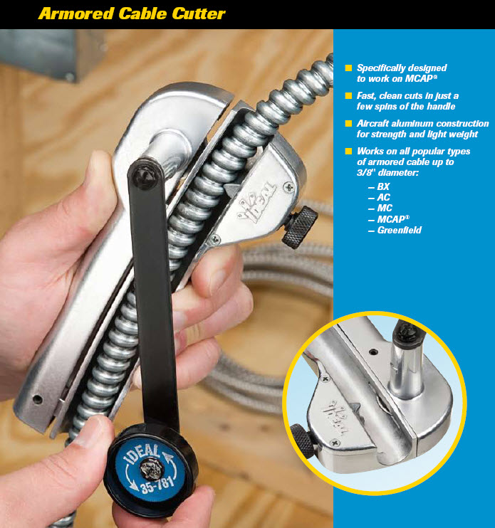 เครื่องมือตัดสายเคเบิลแบบหุ้มเกราะ Ideal Rotary Armoured Cable Cutter w/Lever